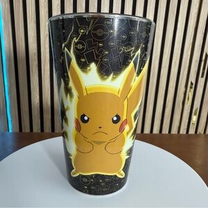 NEW 🐱Pokémon⚡️ Pikachu Lightning Tumbler glass Cup drinks or coffee Yellow-Black